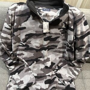 The Children's Place Camouflage Sweatshirt - Black, Gray, White